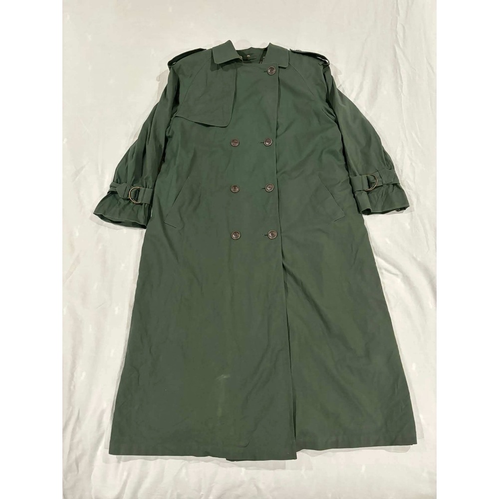 London Fog Limited Edition Olive Double Breasted Trench Coat Women's Size 10 REG
